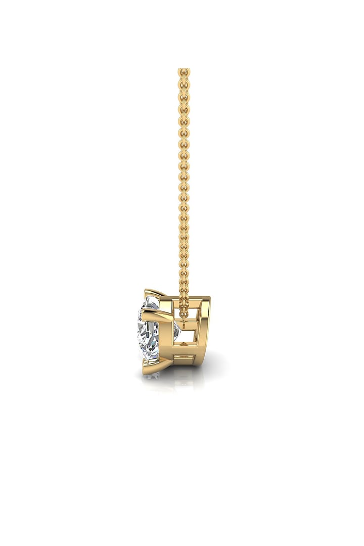18kt Yellow Gold Finish Solitaire Diamond Pendant Necklace by Shine Eternal at Pernia's Pop Up Shop