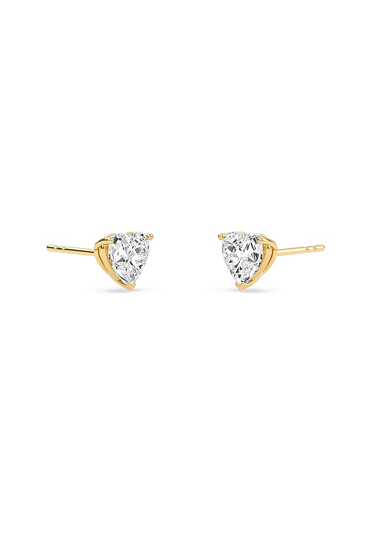 18kt Yellow Gold Finish 1.5 Carat Heart-Cut Lab Grown Diamond Stud Earrings by Shine Eternal at Pernia's Pop Up Shop