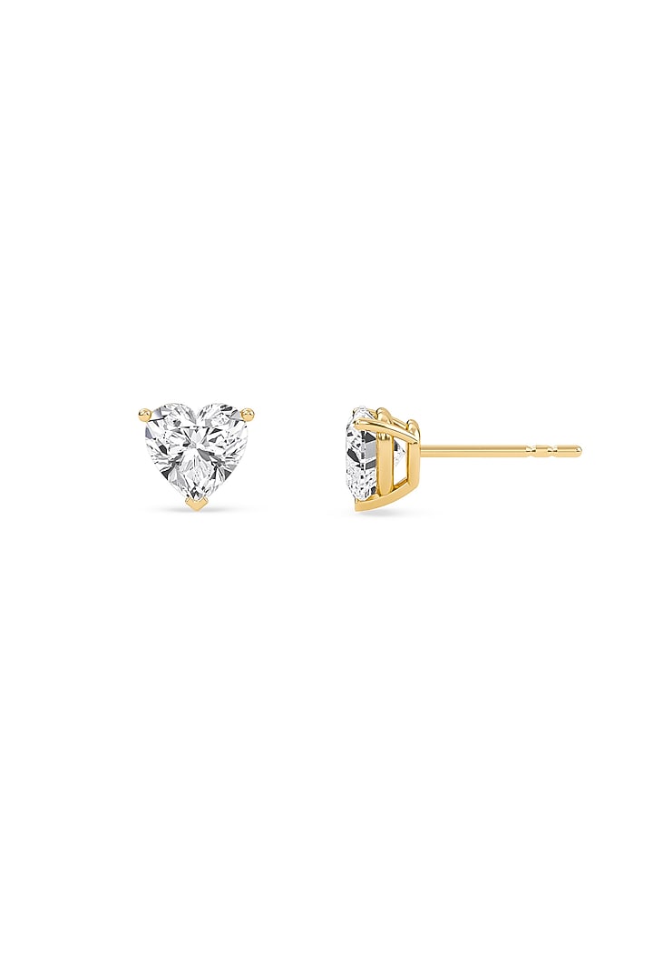18kt Yellow Gold Finish 1.5 Carat Heart-Cut Lab Grown Diamond Stud Earrings by Shine Eternal at Pernia's Pop Up Shop