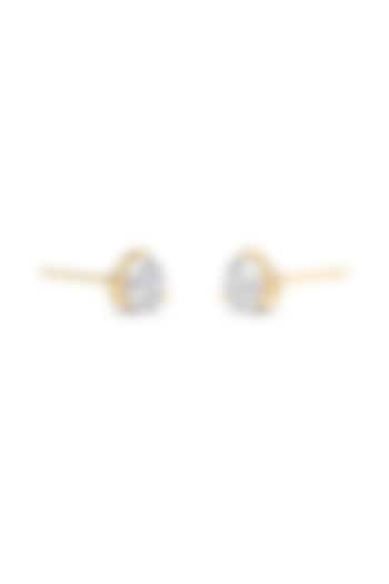 18kt Yellow Gold Finish Round Three Prong Solitaire Stud Earrings by Shine Eternal at Pernia's Pop Up Shop