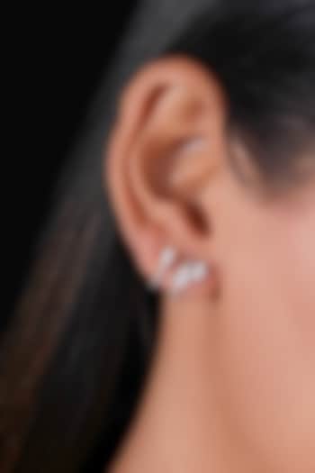 18kt Rose Gold Finish Diamond Trio Huggie Ear Cuffs by Shine Eternal at Pernia's Pop Up Shop