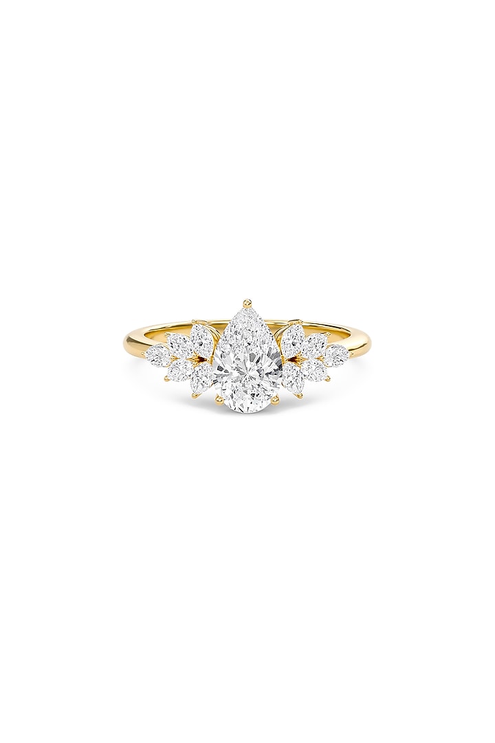 18kt Yellow Gold Finish Marquise-Cut Diamond Ring by Shine Eternal at Pernia's Pop Up Shop