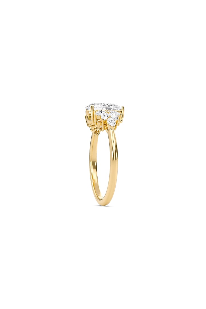 18kt Yellow Gold Finish Marquise-Cut Diamond Ring by Shine Eternal at Pernia's Pop Up Shop