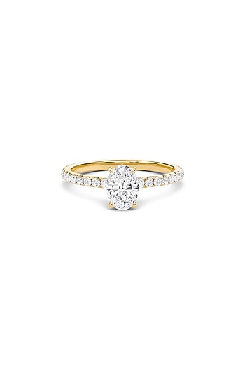 18kt White Gold Finish Oval-Cut Diamond Halo Pave Ring by Shine Eternal at Pernia's Pop Up Shop