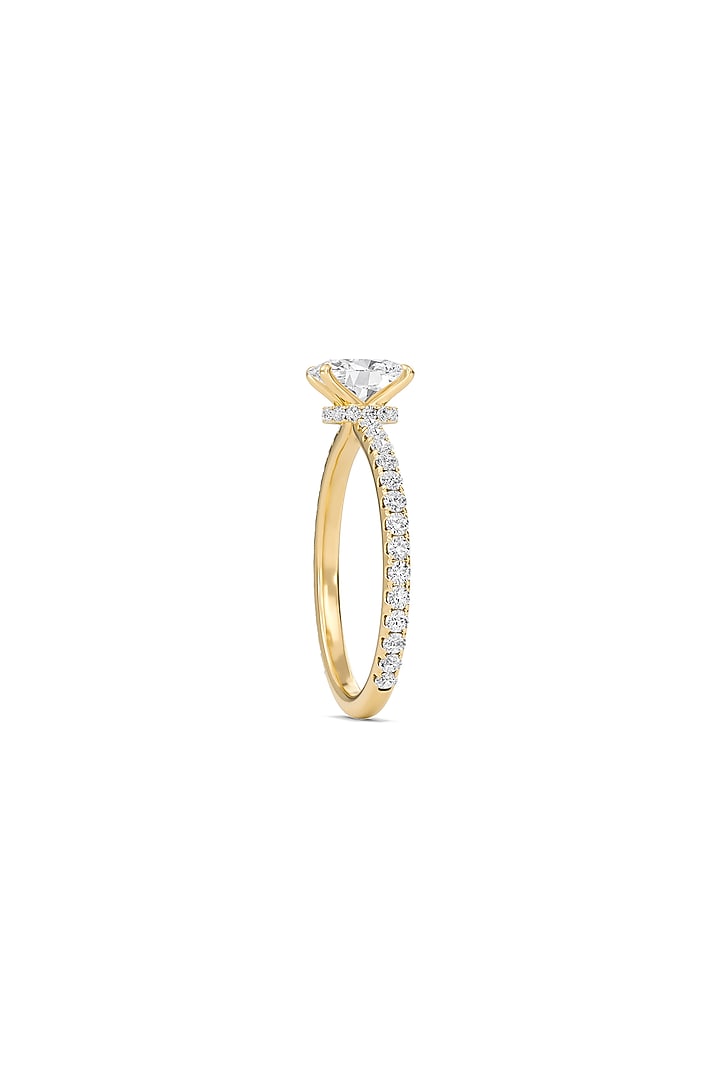 18kt White Gold Finish Oval-Cut Diamond Halo Pave Ring by Shine Eternal at Pernia's Pop Up Shop