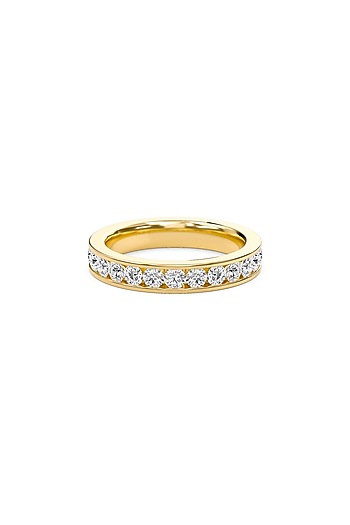 18kt Yellow Gold Finish Round-Cut Diamond Half Eternity Band Ring by Shine Eternal at Pernia's Pop Up Shop