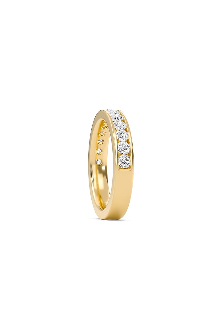 18kt Yellow Gold Finish Round-Cut Diamond Half Eternity Band Ring by Shine Eternal at Pernia's Pop Up Shop