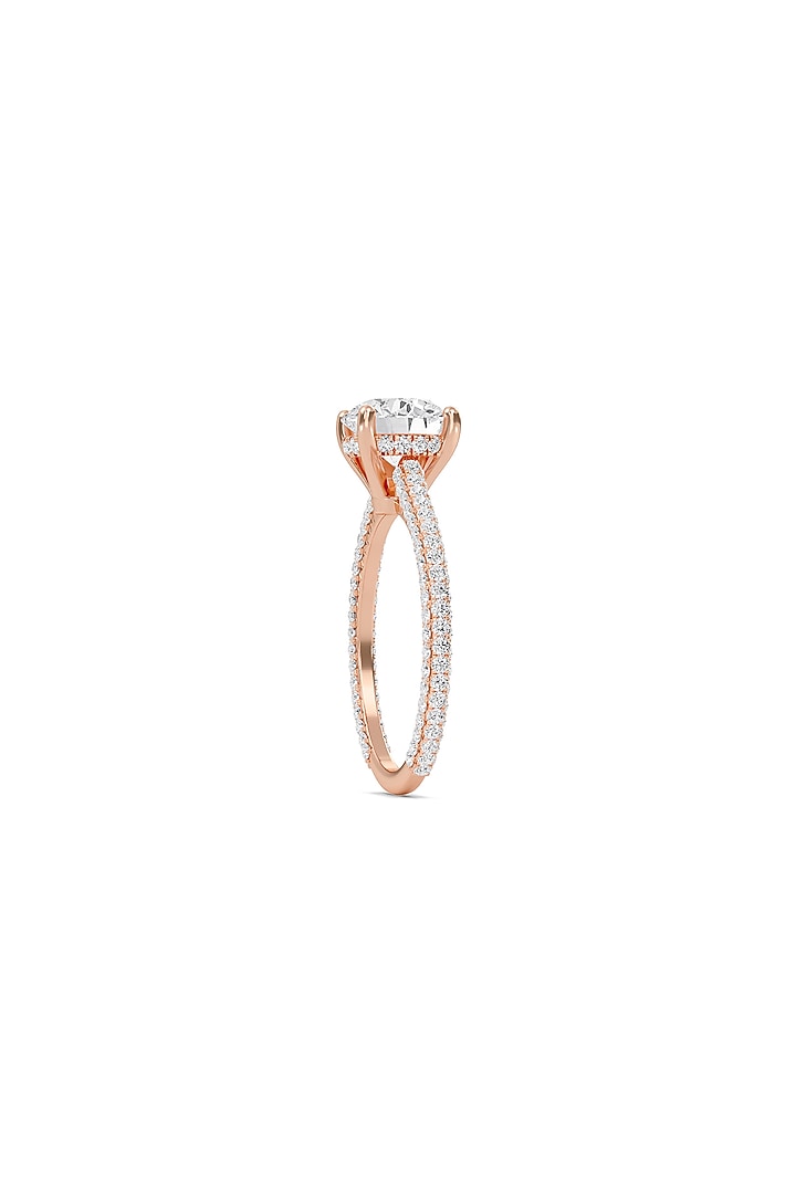 14kt Rose Gold Finish Diamond Triple Row Pave Ring by Shine Eternal at Pernia's Pop Up Shop