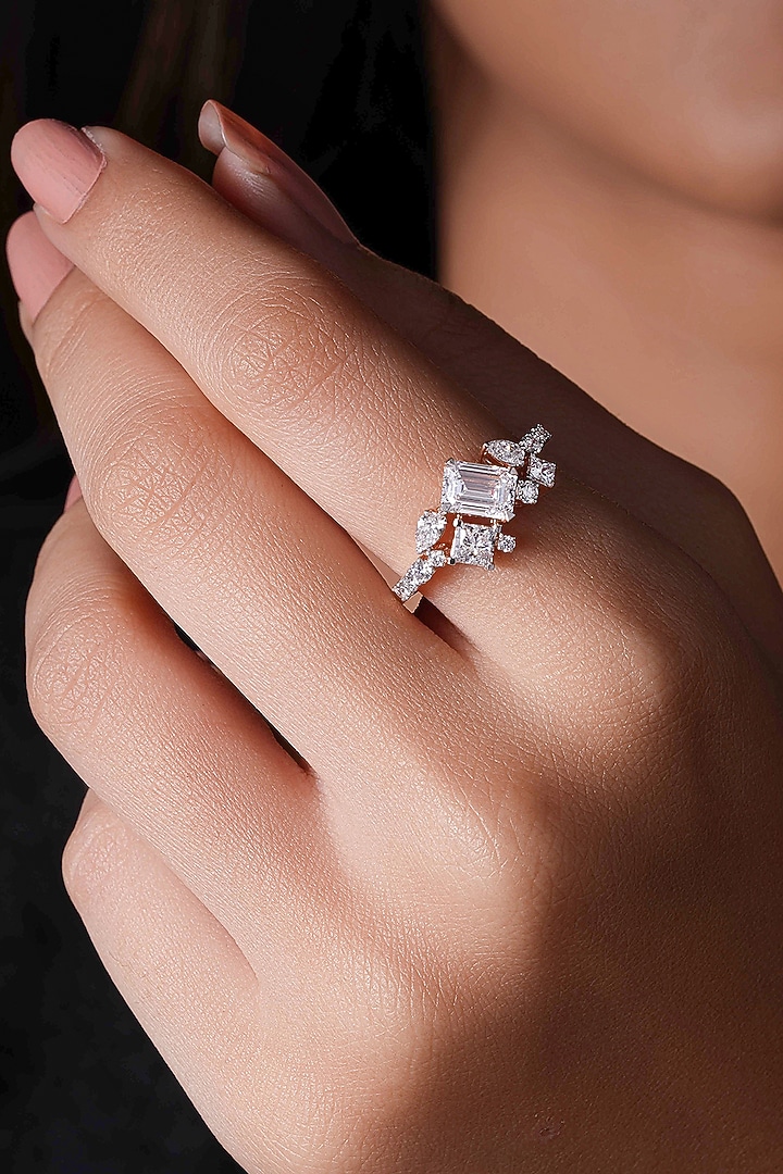 18kt Rose Gold Finish Mosaic Diamond Ring by Shine Eternal at Pernia's Pop Up Shop