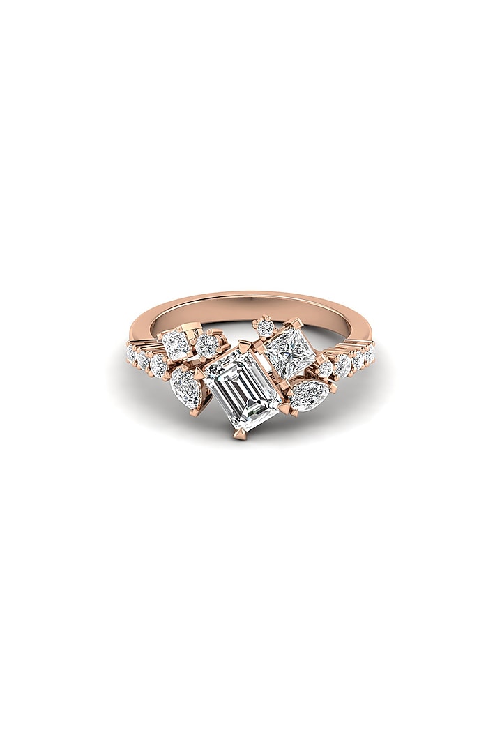18kt Rose Gold Finish Mosaic Diamond Ring by Shine Eternal at Pernia's Pop Up Shop