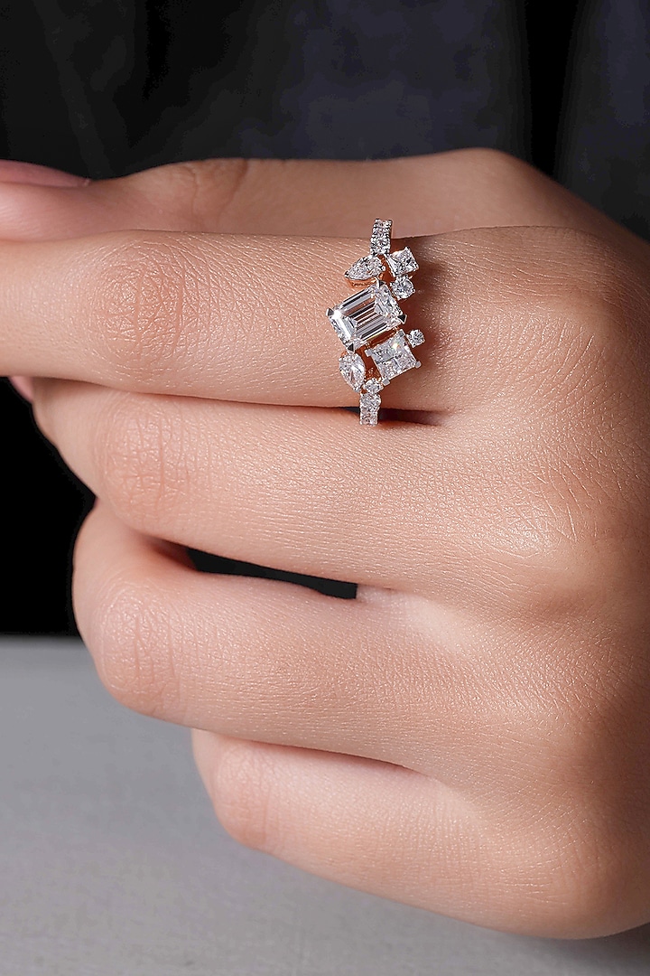 18kt Rose Gold Finish Mosaic Diamond Ring by Shine Eternal at Pernia's Pop Up Shop