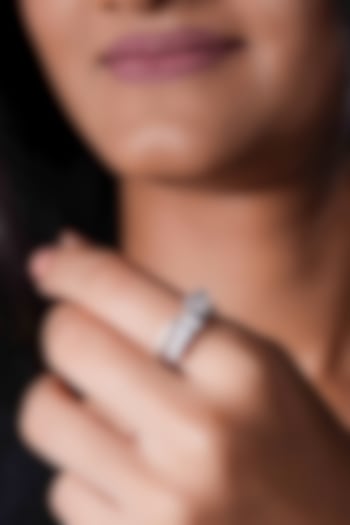 14kt White Gold Finish Oval Ring by Shine Eternal at Pernia's Pop Up Shop