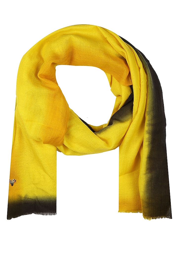 Yellow and black dip dyed stole by Shingora