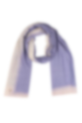 White and sky blue dip dyed stole by Shingora