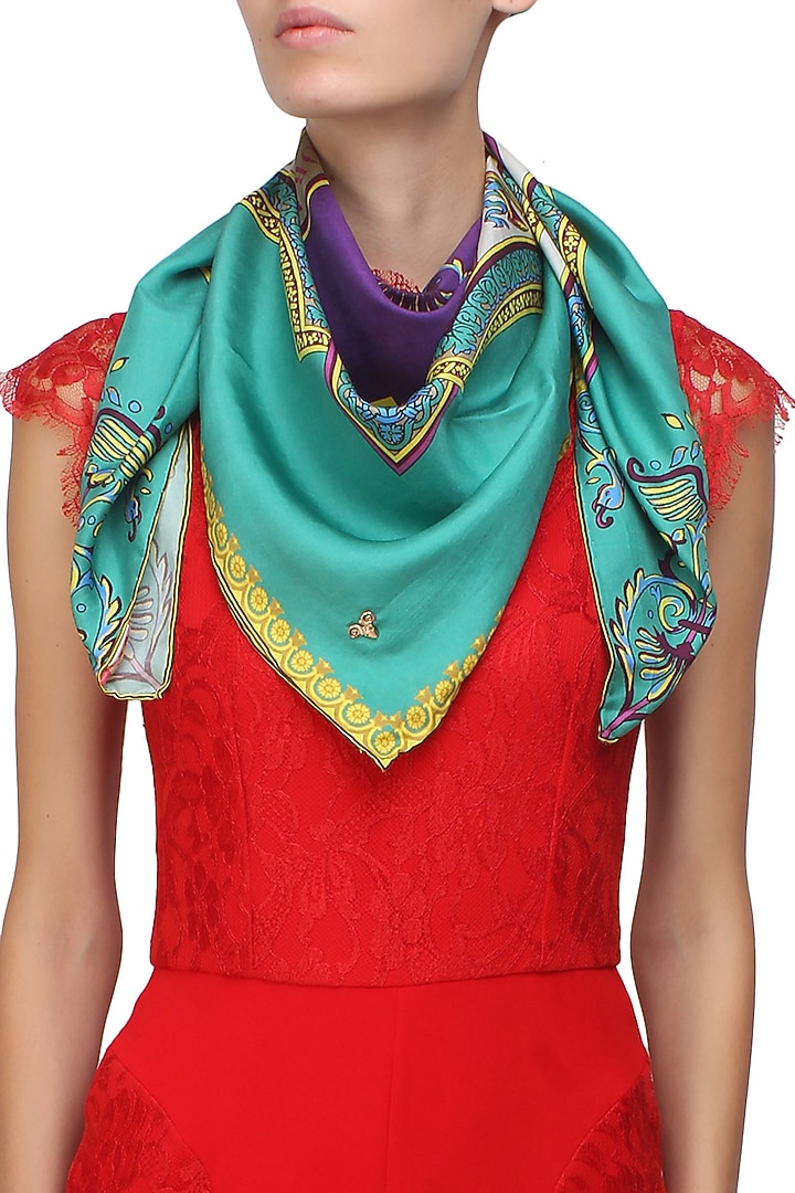 Green digital printed scarf available only at Pernia's Pop Up Shop.