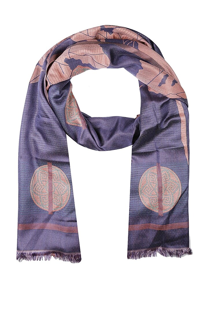 Pink and purple floarl jacquard stole available only at Pernia's Pop Up Shop.