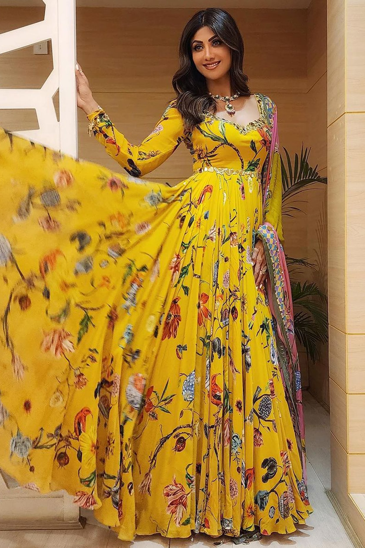 Yellow Anarkali Kalidar Set | Petticoat Lane – KYNAH