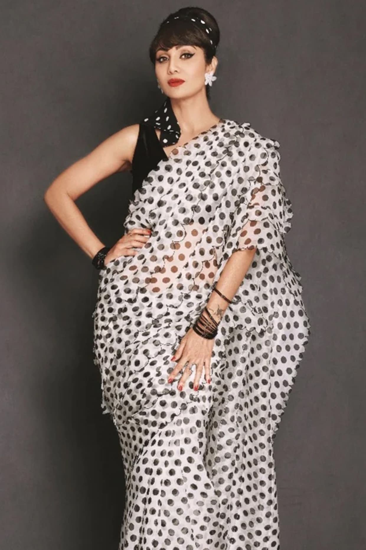 Buy Charming White & Black Printed Satin Silk Party, Wear Saree From Zeel  Clothing