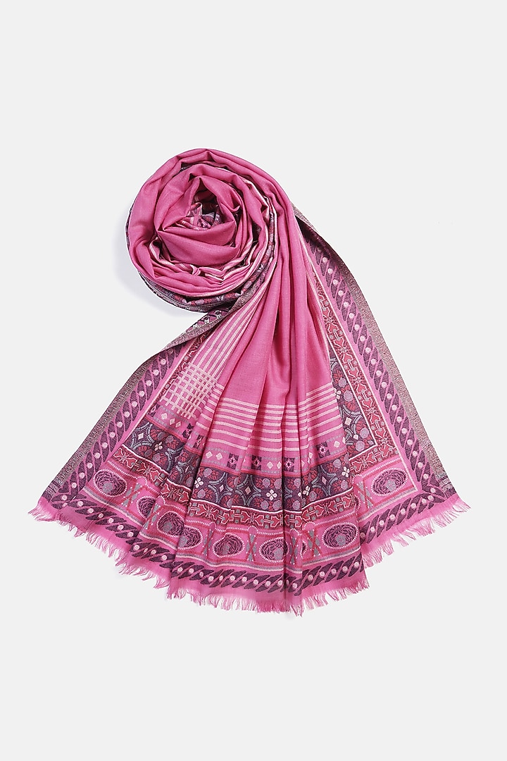 Fuschia Wool Jacquard Lohi by Shingora Men at Pernia's Pop Up Shop