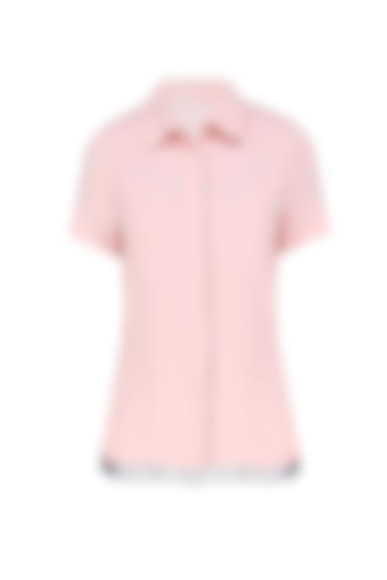 Blush Pink Bead Tassels Boxy Shirt by 431-88 By Shweta Kapur