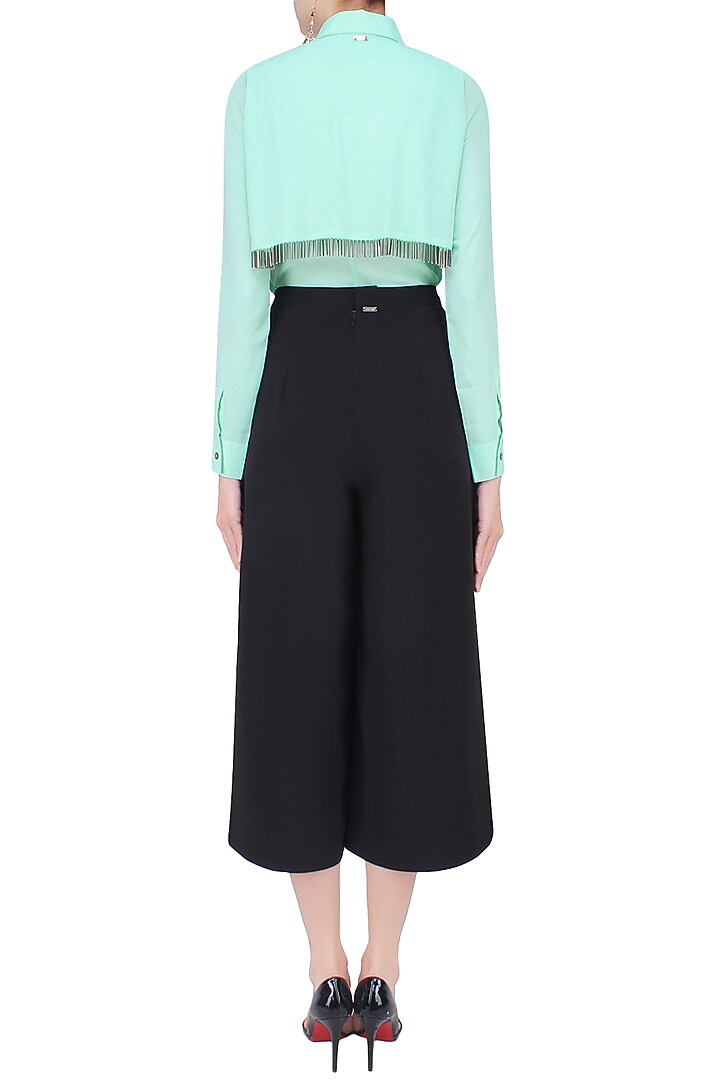 431-88 presents Black overlapped culottes available only at Pernia's Pop Up Shop.
