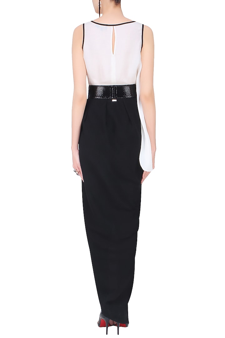 431-88 presents Black wrap around drape lungi skirt available only at Pernia's Pop Up Shop.