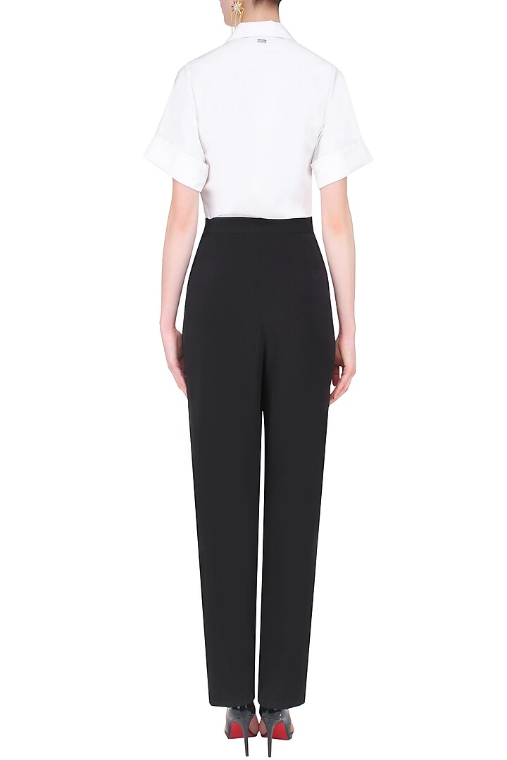 431-88 presents Black and white overlapped jumpsuit available only at Pernia's Pop Up Shop.
