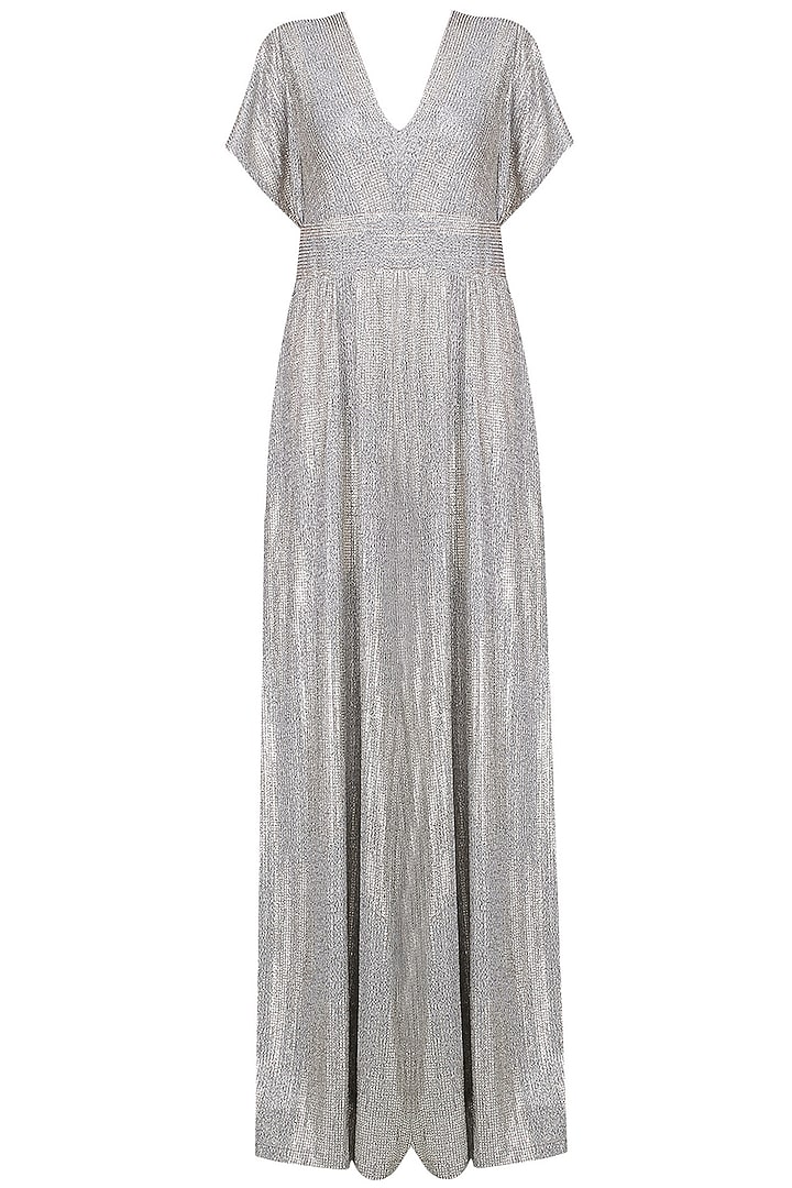 Silver 70s Jumpsuit available only at Pernia's Pop Up Shop.