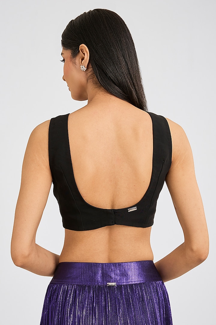 Black Japanese Crepe Top by 431-88 By Shweta Kapur at Pernia's Pop Up Shop