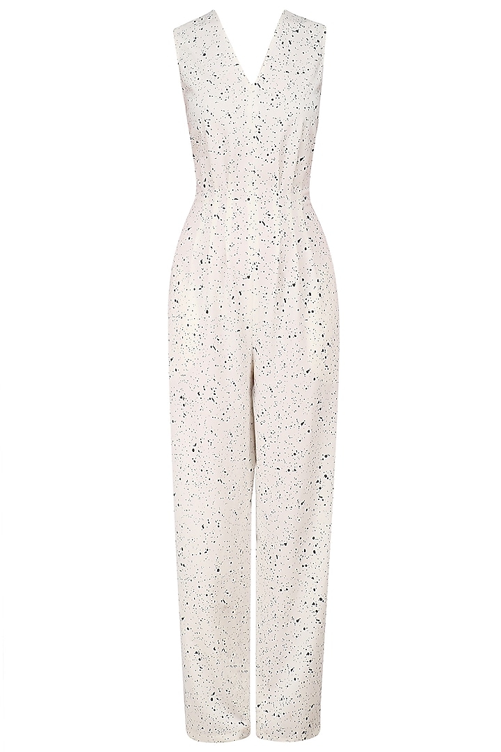 White splatter print jumpsuit available only at Pernia's Pop Up Shop.