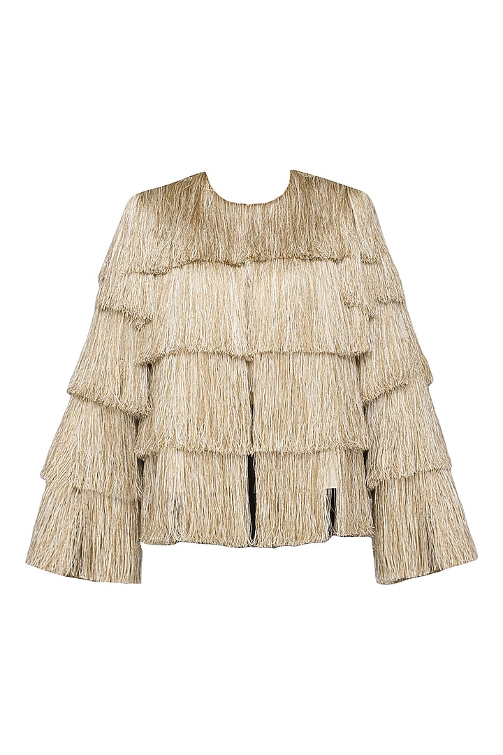 Gold layered fringe jacket available only at Pernia's Pop Up Shop.