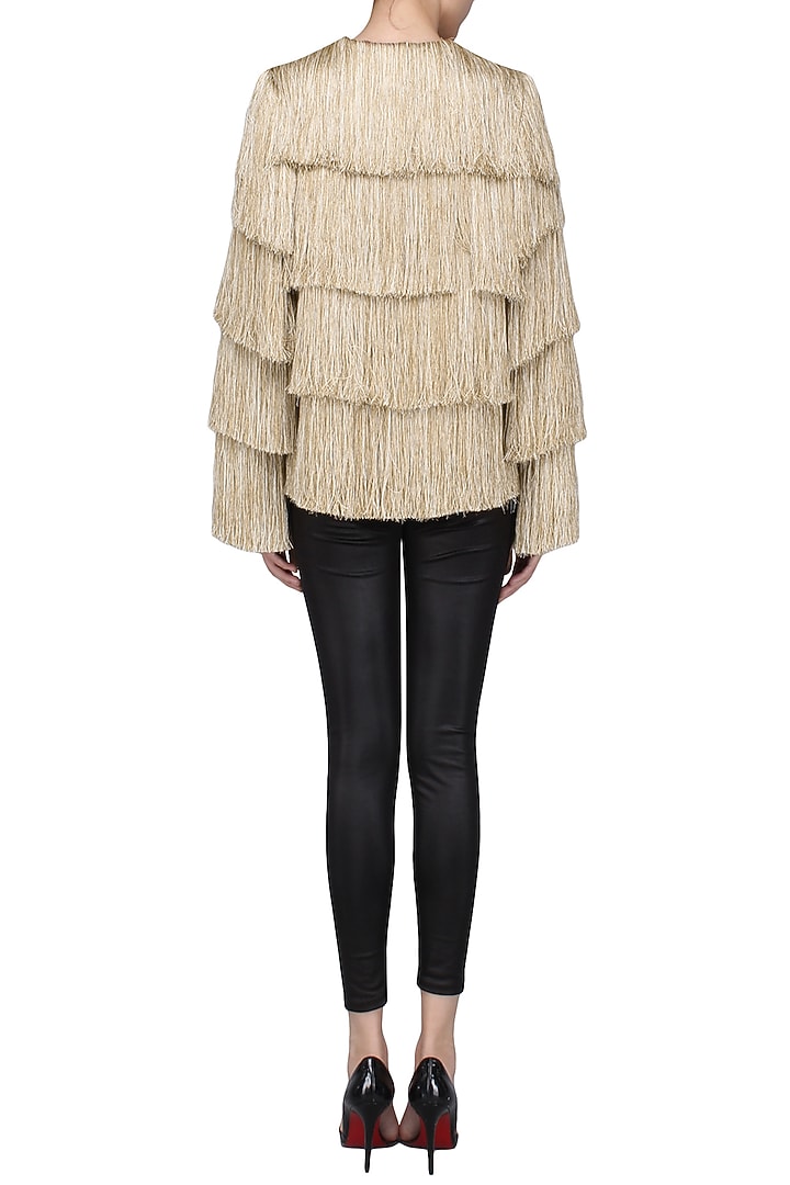 Gold layered fringe jacket available only at Pernia's Pop Up Shop.