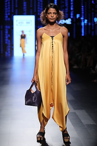 Yellow Harem Jumpsuit by 431-88 By Shweta Kapur