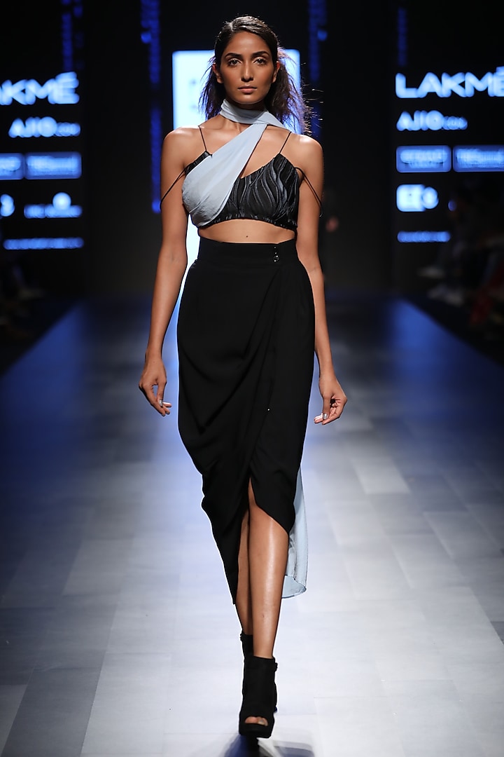 Black Lungi Skirt by 431-88 By Shweta Kapur