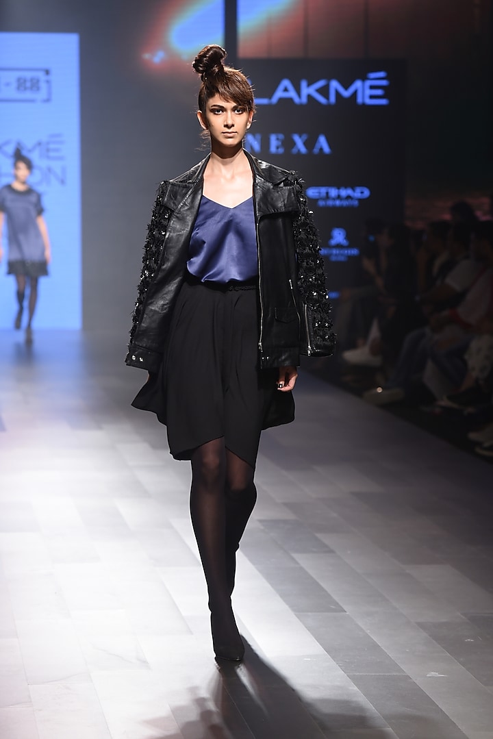 Black Handketchief Skirt by 431-88 By Shweta Kapur