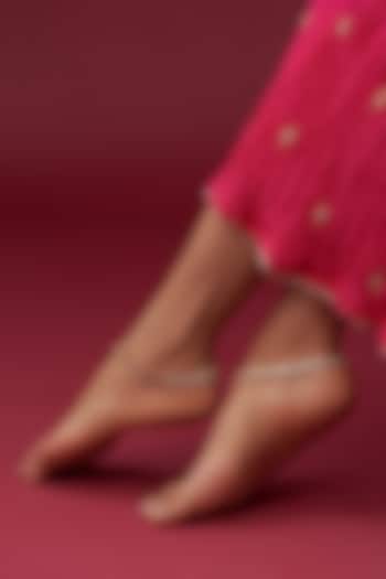 Gold Plated Jadau Kundan Polki Anklets (Set of 2) by Shlok Jewels at Pernia's Pop Up Shop