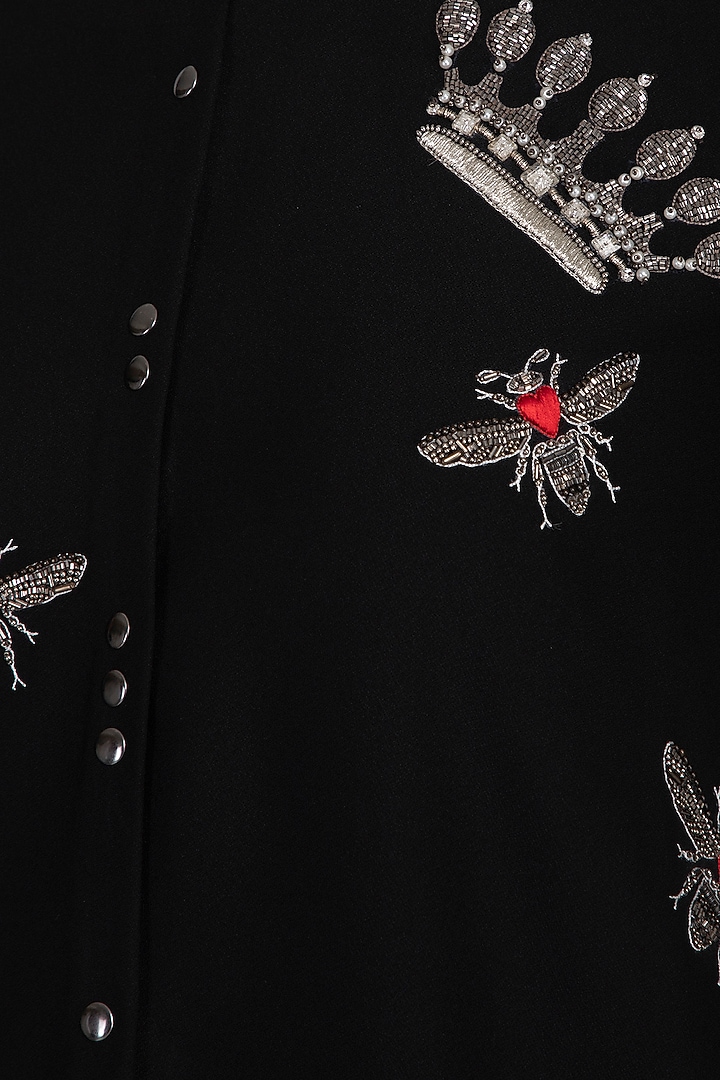 Black embroidered shift Vacation Dress by Shahin Mannan at Pernia's Pop Up Shop