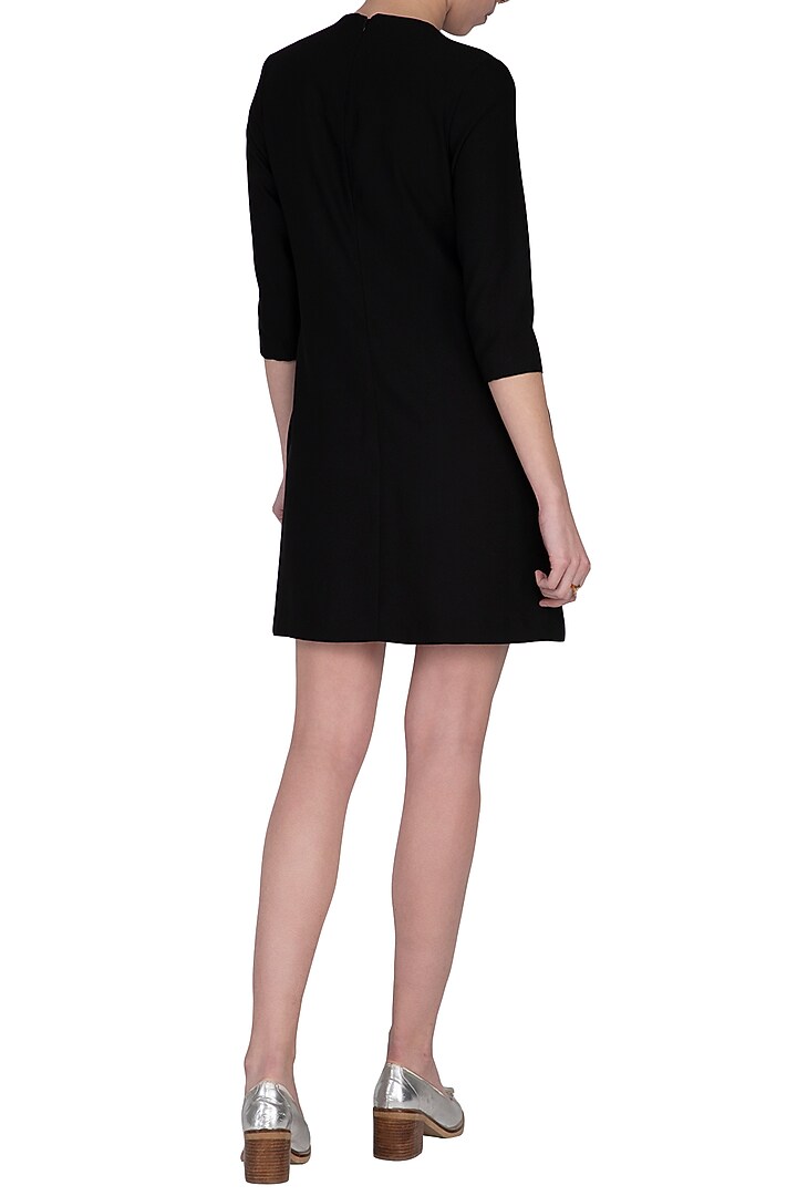 Black embroidered mini Cocktail Dress by Shahin Mannan at Pernia's Pop Up Shop
