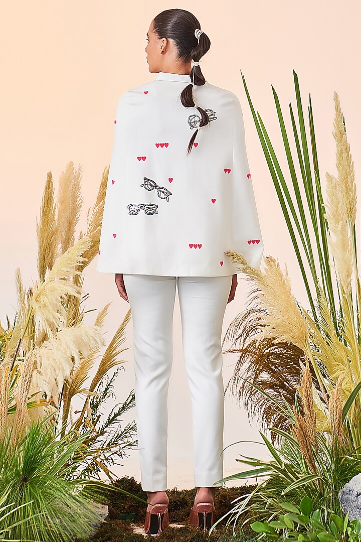 Ivory Double Crepe Narrow Pants by Shahin Mannan at Pernia's Pop Up Shop