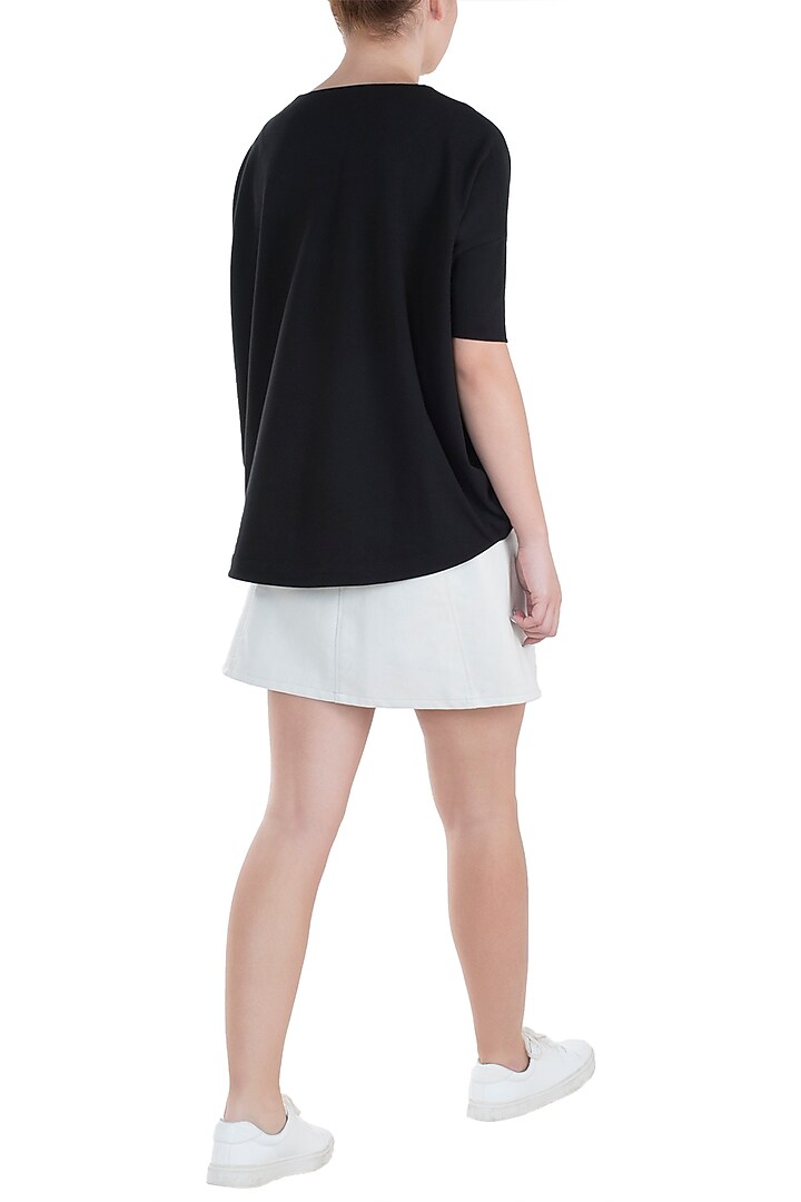 Black embroidered oversized top available only at Pernia's Pop Up Shop.