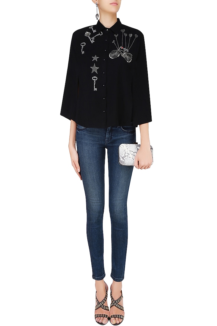 Black key, bicycle and stars motifs shirt cape available only at Pernia's Pop Up Shop.