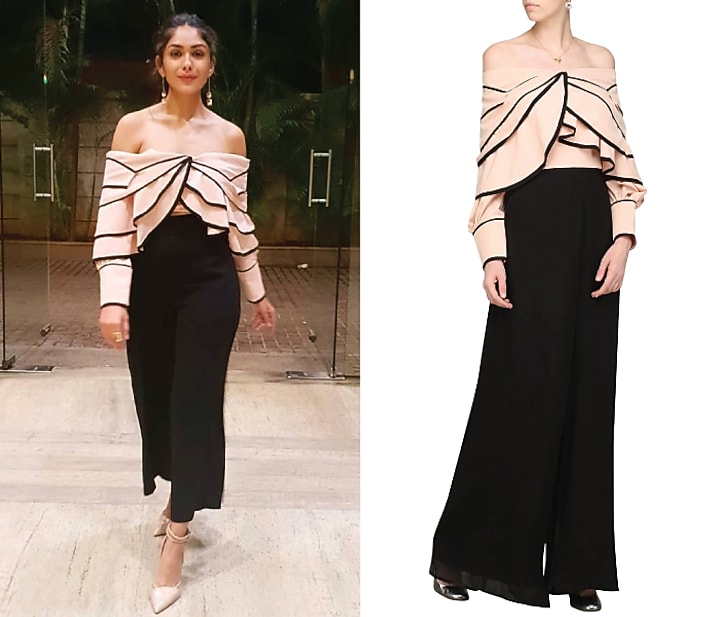 Blush pink off shoulder top available only at Pernia's Pop Up Shop.