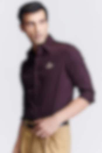 Plum Giza Cotton Shirt by S&N by Shantnu Nikhil Men at Pernia's Pop Up Shop