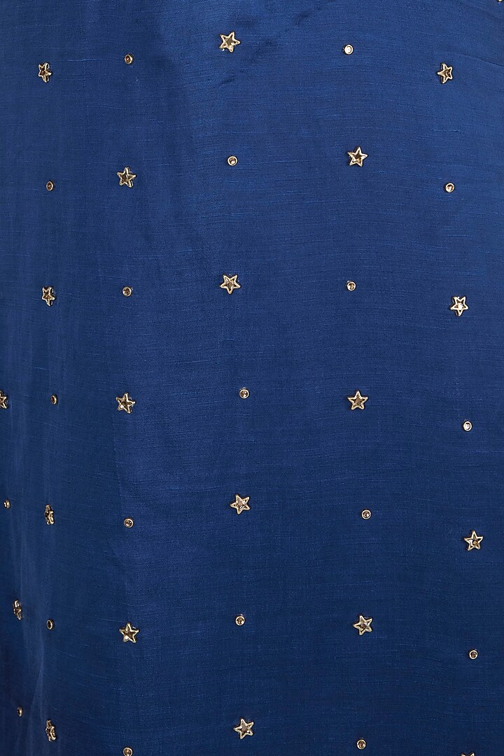 Blue Embroidered Tunic by Shilpa Reddy at Pernia's Pop Up Shop