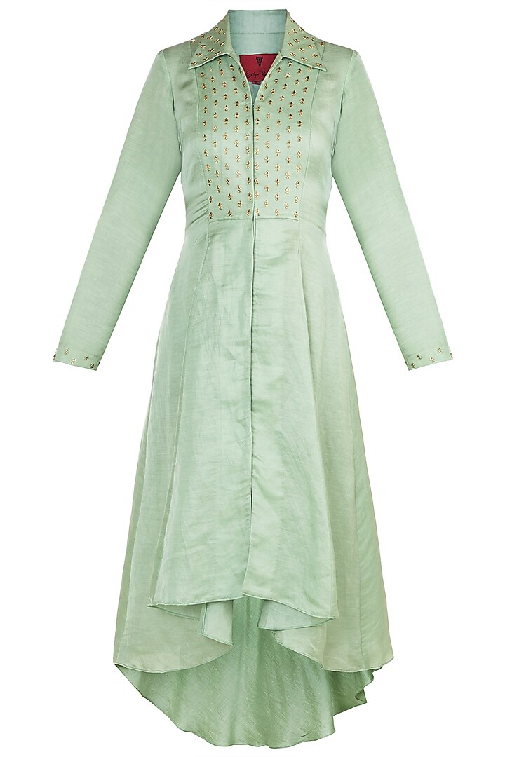 Mint Green Embroidered Tunic by Shilpa Reddy