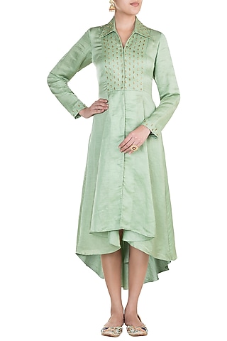 Mint Green Embroidered Tunic by Shilpa Reddy