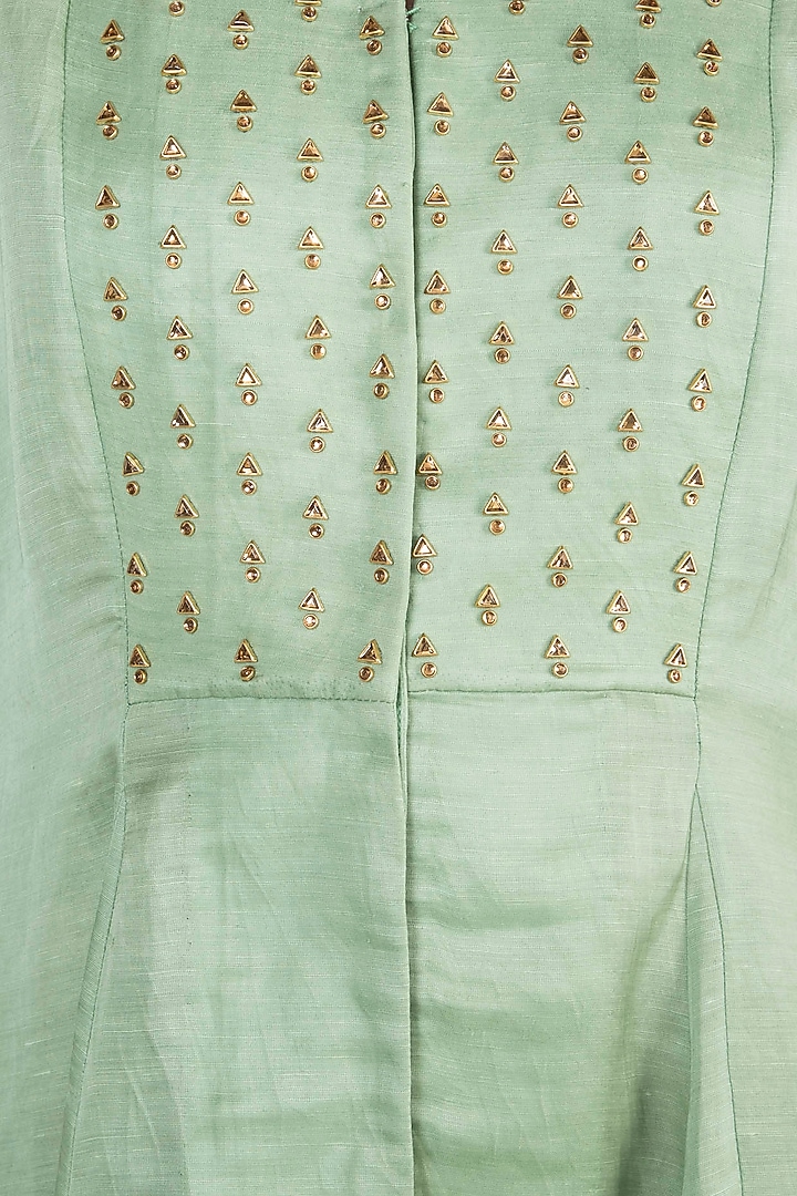 Mint Green Embroidered Tunic by Shilpa Reddy at Pernia's Pop Up Shop