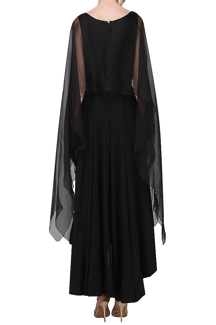 Black embroidered anarkali set available only at Pernia's Pop Up Shop.
