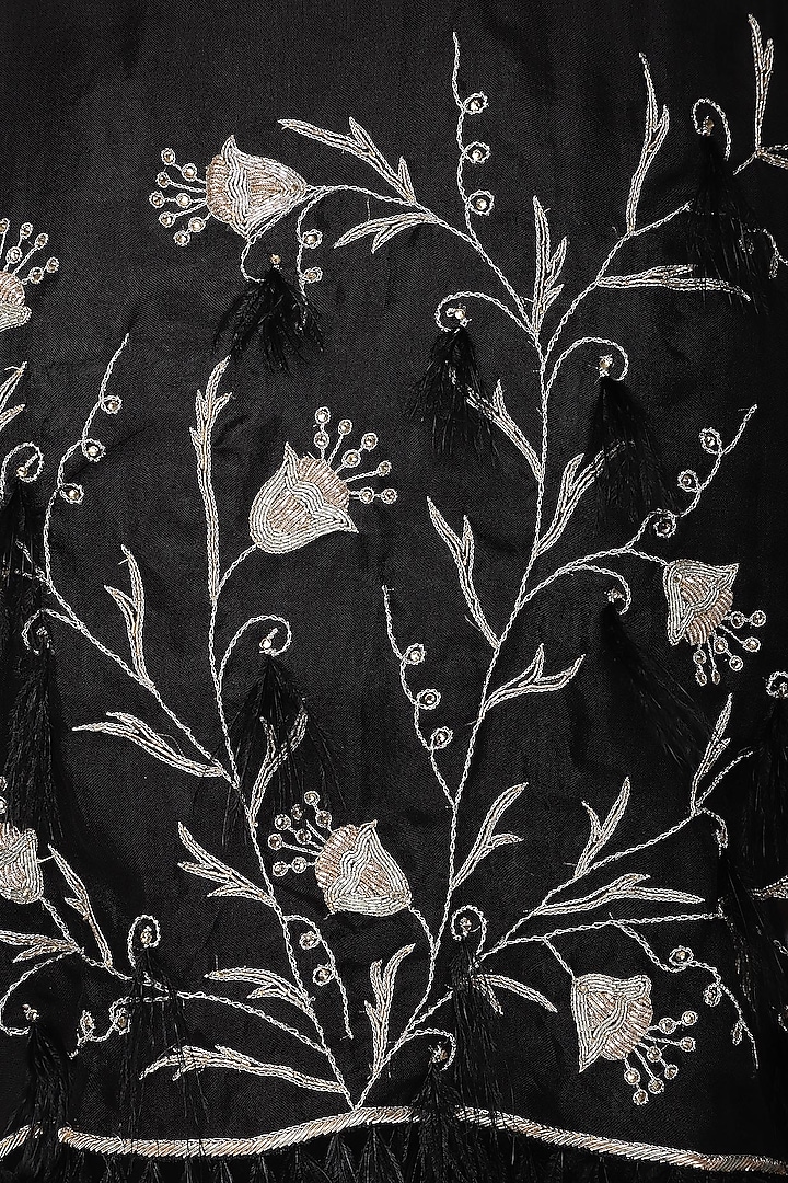 Black embroidered anarkali set available only at Pernia's Pop Up Shop.