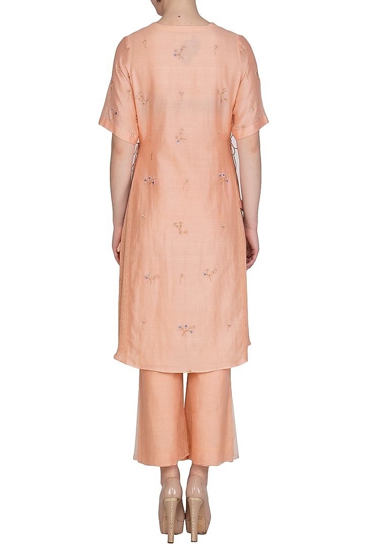 Hazelnut Embroidered Kurta With Pants by Show Shaa at Pernia's Pop Up Shop